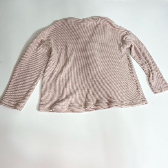 J Jill Sweater Waffle Knit Womens Large Buttons Long Sleeve Pink Loose fit - Picture 8 of 9